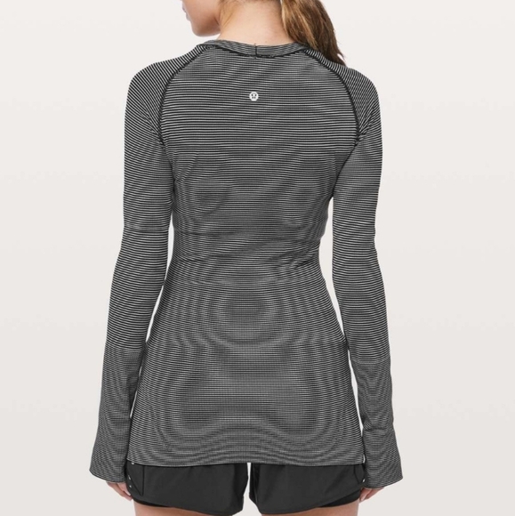 Lululemon Swiftly Tech Long Sleeve White Black Stripe 4 - Picture 2 of 16